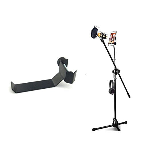Ytykinoy Black Headphone Headset Tambourine Holder Hanger Clip Stand For Microphone/Musical Stand