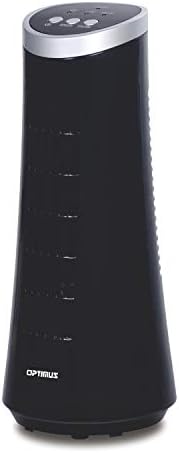 Optimus 12'' Desktop Ultra Slim Oscillating Tower Fan, Led, Black