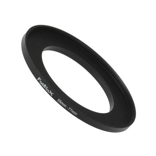 Fotodiox Metal Step Up Ring, Anodized Black Metal 55mm-77mm, 55-77 mm