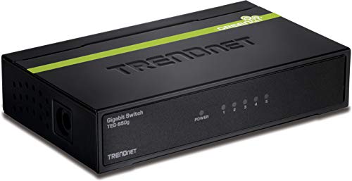 Trendnet 5 Port Unmanaged Gigabit Greennet Desktop Metal Switch, Ethernet Network Switch, 5 X Gigabit Ports, Fanless, 10 Gbps Sw