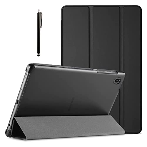 Proelite Smart Flip Case Cover For Samsung Galaxy Tab A7 Lite 8.7Inch SmT220/225 Translucent Back With Stylus Pen, Black