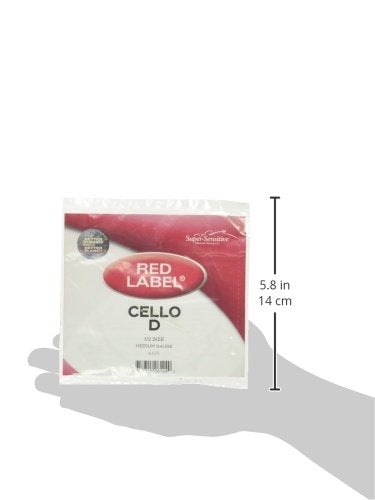 Super Sensitive Red Label Cello D String 1/2 Medium