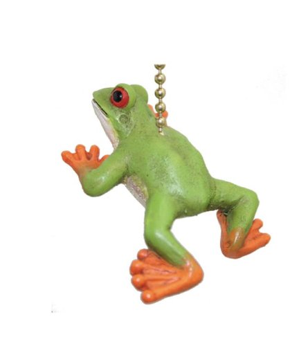 Green Tree Frog Ceiling Light Chain Fan Pull
