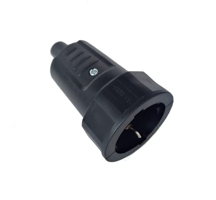 Toptekits Black Eu Schuko French Korea 4.8Mm Pin Diy Rewireable Female Socket Adapter,Schuko France Germany Eu 4.8Mm Pin Female