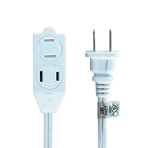 Uninex Ac09Wht Household Extension Cord With Locking/Rotating Safety Covers, 9 Foot, White, 1 Pack