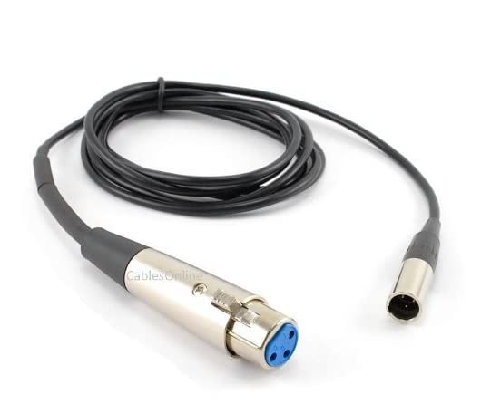 Cablesonline 6Ft Mini Xlr Male To Xlr Female Plug Pro Lapel Microphone Cable, (Xm 206)