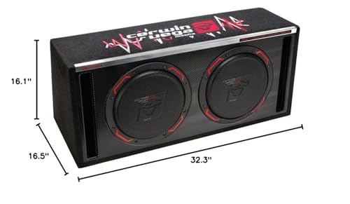 Cerwin Vega! Hed Series Dual 10 Inch Subwoofer, 2 Ohm, 500W Rms Car Audio System, Experience Deep Bass   Premium Powered Subwoof