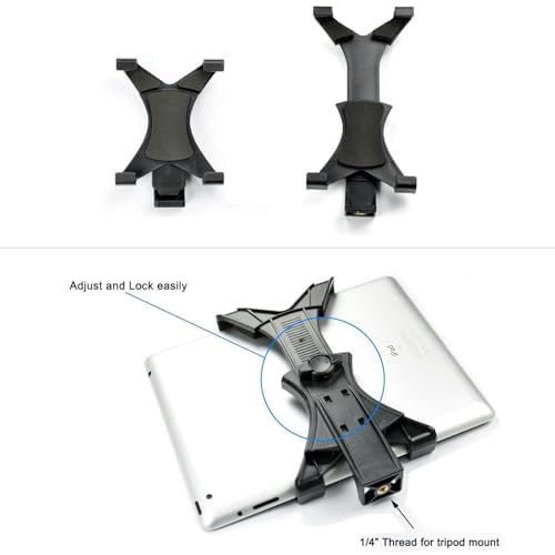 Acuvar Universal Tablet Tripod Mount And Universal Smartphone Mount Holder For All Smartphones And Tablets (10) Tablet Mount + B