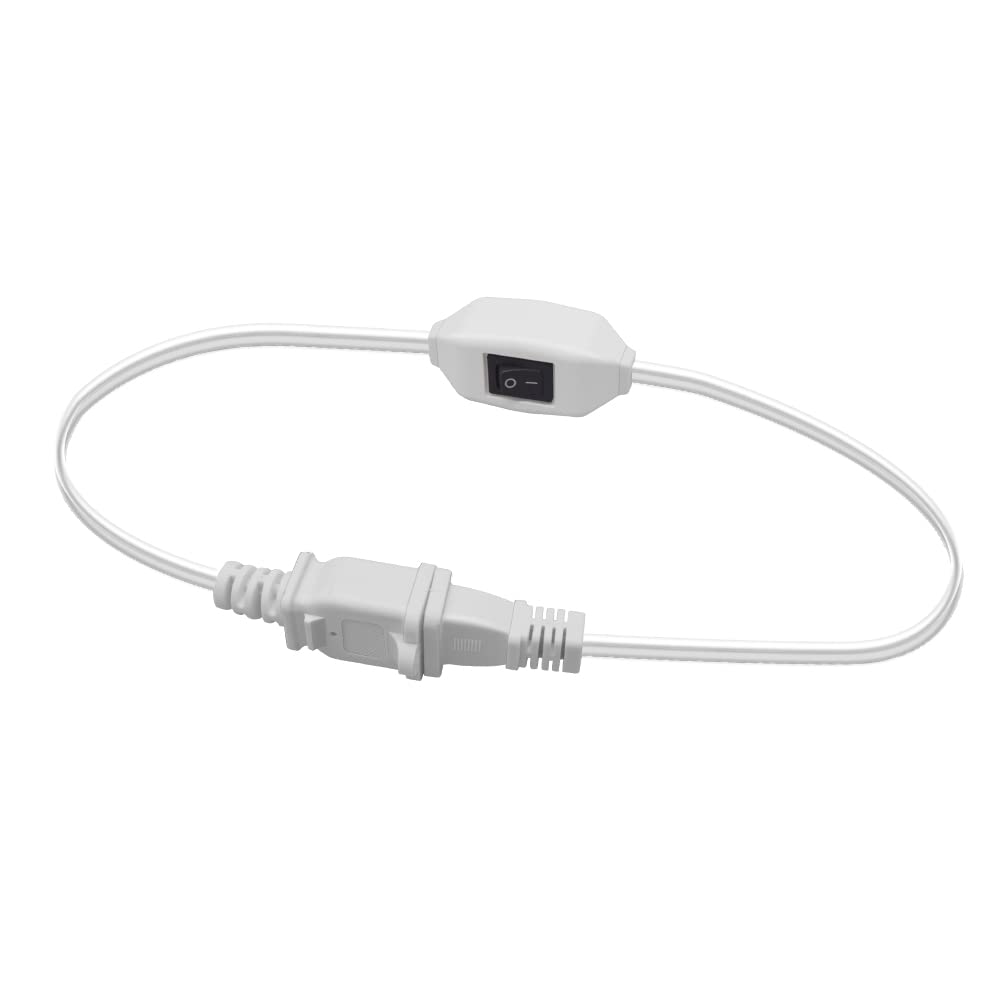 Strhowill Short 1 Foot (White) On Off Switch Extension Cord,Nema 1 15P To 1 15R Extension Power Cord,Etl Certified Polarity Us S