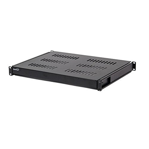 Navepoint 1U 19 Inch Sliding It Network Cabinet Shelf 20.25'' Max Mounting Depth Cabinet Enclosure Black