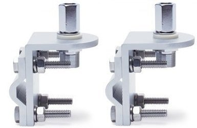 LOT OF (2) CB RADIO ANTENNA MIRROR MOUNTS 3 WAY SINGLE GROOVE WORKMAN RV1