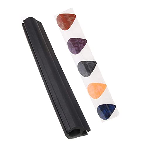 Jiayouy 7.3Inch Inches Microphone Stand Guitar Pick Holder Rubber Guitar Picks Clamp Clip With 5 Picks