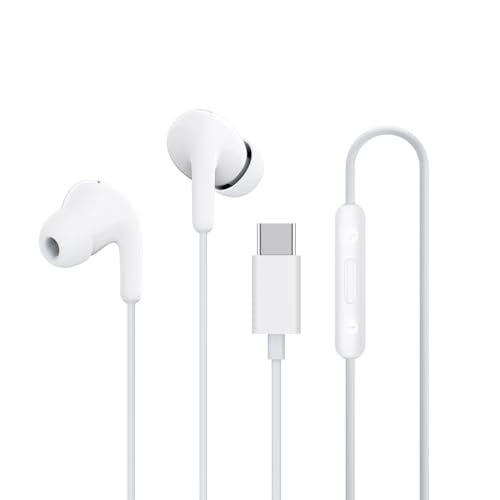 Xiaomi TypeC inEar Earphones with 12.4mm Drivers, HD Microphone, and IP54 Dust & Water Resistance (White)