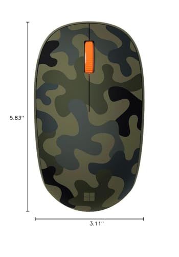 Microsoft Bluetooth Mouse   Forest Camo. Compact, Comfortable Design, Right/Left Hand Use, 3 Buttons, Wireless Bluetooth Mouse F
