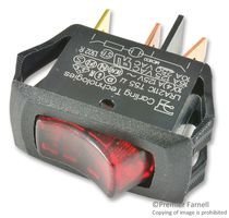 Carling Technologies Lra211 Cr B/125N Switch, Rocker, Spst, 16A, 250V, Red (1 Piece)