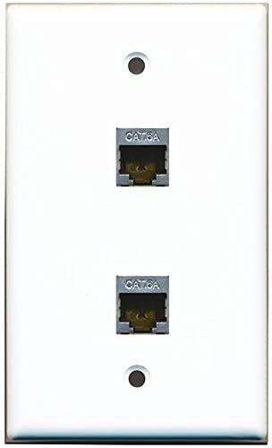 Riteav Cat 6A Shielded 2 Port Wall Plate Single Gang   White