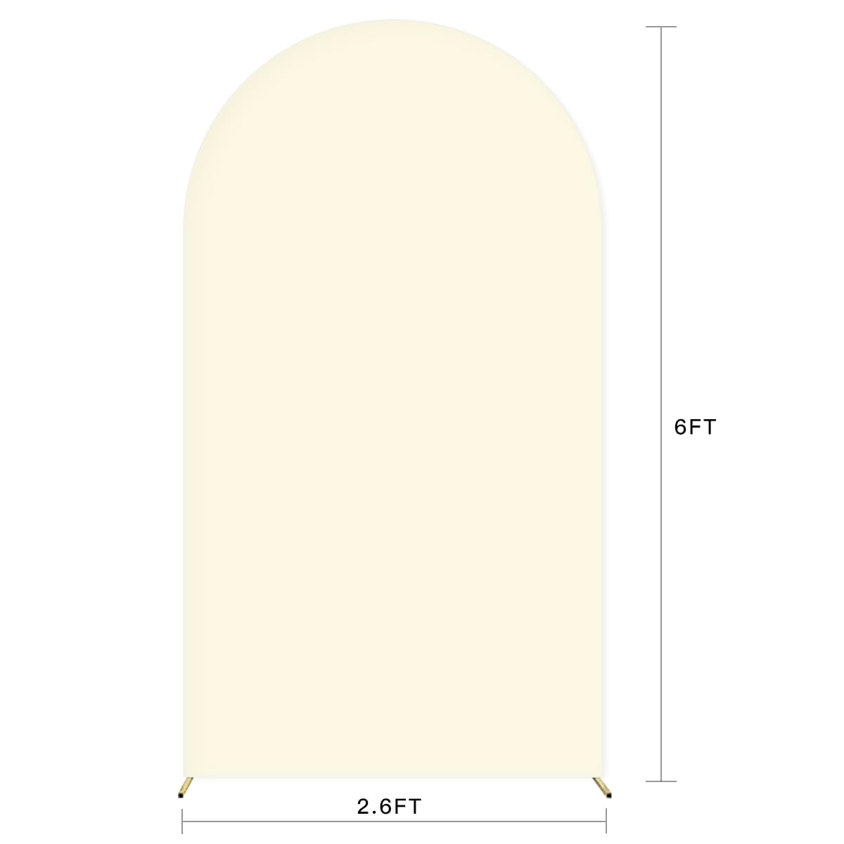 Mlmc 6Ft Beige Fitted Spandex Arch Cover Stretchy Backdrop Stand Fabric Round Top Chiara Arch Backdrop Stands Cover For Baby Sho