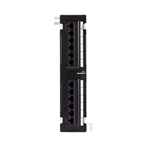 Navepoint 12 Port Cat6 Utp Unsheilded Mini Patch Panel With Wallmount Bracket Included Black
