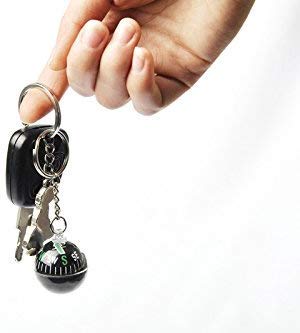 Ace Camp Munkees Ball Compass Keychain, Small Useful Outdoor Tool Gift, Hiking Key Ring, Camping, Backpacking, Portable Survival