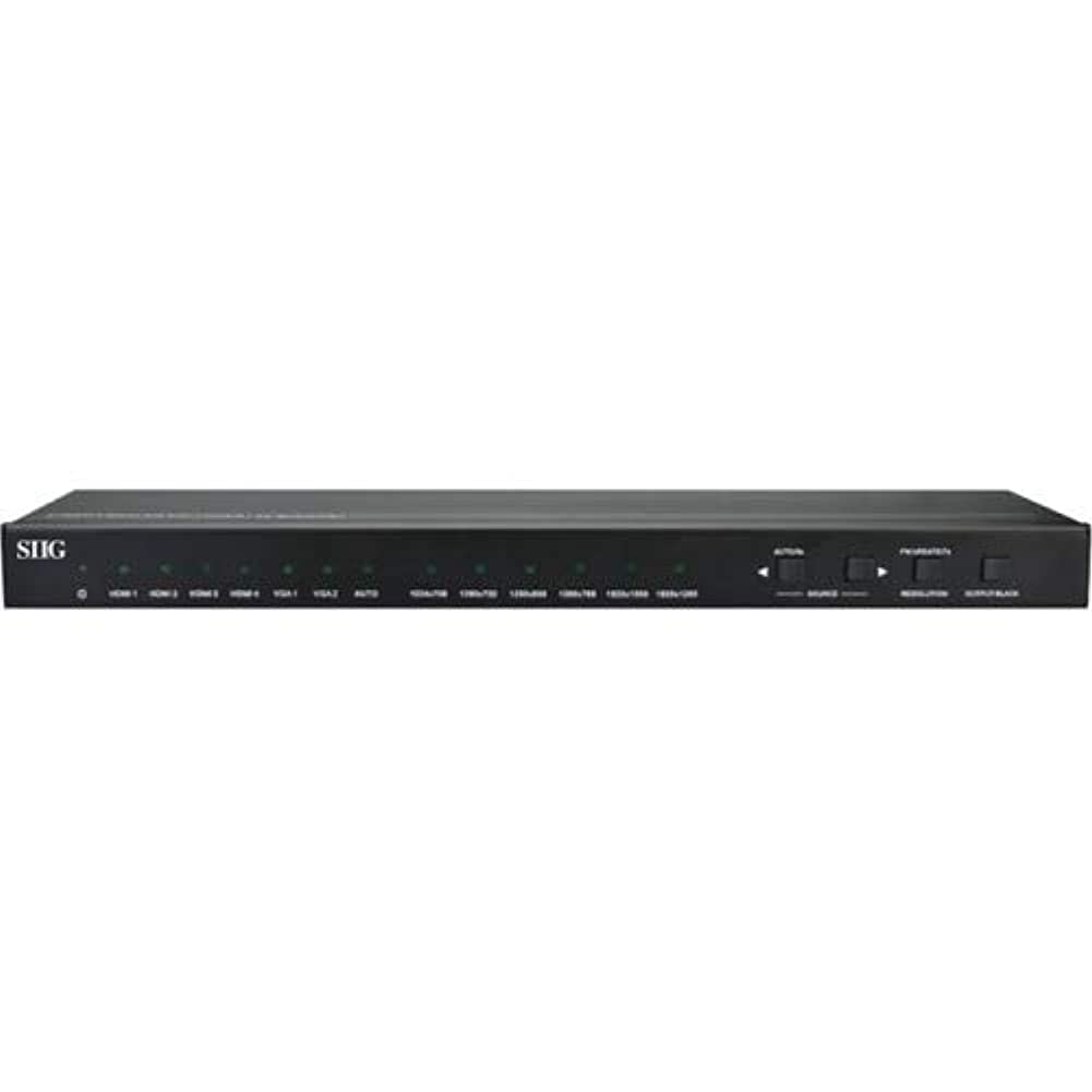 SIIG AC CEH24111S1 6x1 Scaler Switcher 4HDMI 2VGA AudioOutput IR remote ctrl
