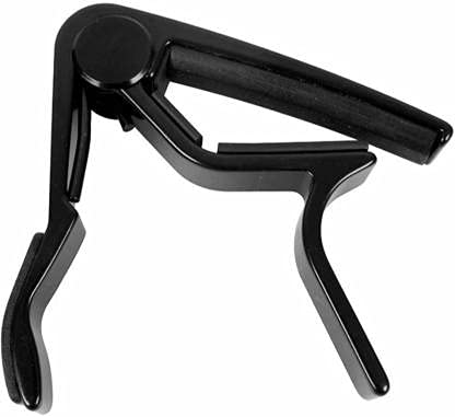 Swan7 One Handed Clutch Black Guitar Metal Capo Ideal For Ukulele, Electric, And Acoustic Guitars