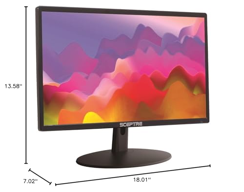 Sceptre 20 Inch Led Monitor 1600 X 900 Hd+ 75Hz Hdmi Vga Build-In Speakers, 99% Srgb Wall Mount Ready Black 2021 (E205W-16003Rtt