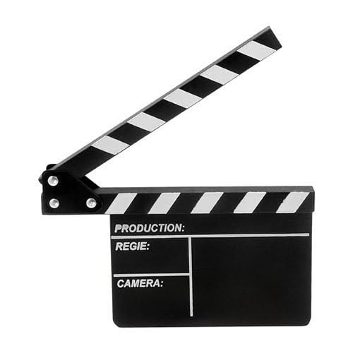 Fotodiox Movie Chalk Clapboard, Film Production Directors Slateboard Clapper, 8X10.5 Wood W/Metal Fittings