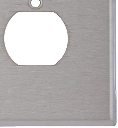 Leviton 84103 40 1 Gang Duplex Device Receptacle Wallplate, Oversized, Device Mount, Stainless Steel, 25 Pack