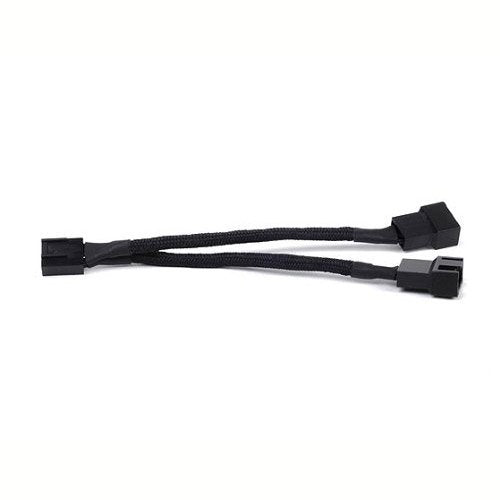 Jbtek All Black Sleeved Pwm Fan Splitter Cable 1 To 2 Converter, 2 Pack