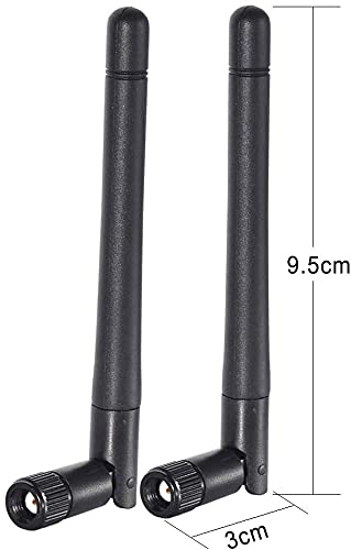 Bingfu M.2 Wifi Antenna 2.4Ghz 5Ghz 5.8Ghz 3Dbi Mimo Rp Sma Male (2 Pack) + 2 X 12 Inch Ngff Ipex4 To Rp Sma Cable For M.2 Ngff
