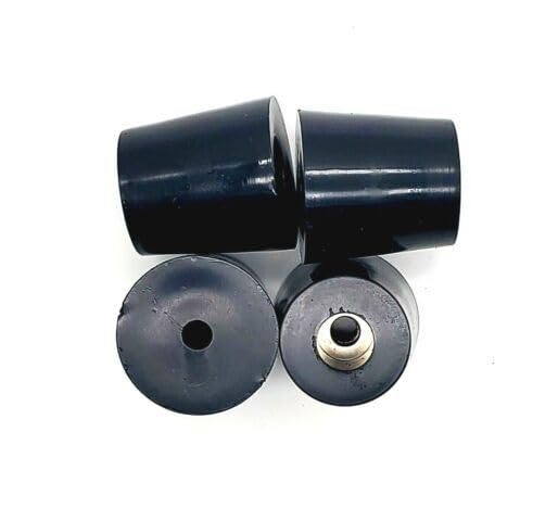 1 1/4 Tall X 1 1/4 Wide Base Round Rubber Feet Screw In Bumpers For Guitar Amps, Equipment, And Furniture (8 Pack)