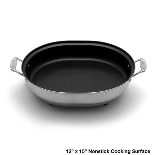 Cuisinart Csk 150 1500 Watt Nonstick Oval Electric Skillet,Brushed Stainless 18 In
