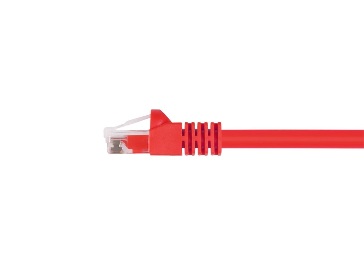 Monoprice Cat6 Network Cable   Snagless, 550Mhz, Utp, 24Awg, 2 Feet, Red   Fullboot Series
