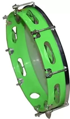 SPEHUB Tambourine/Fibre Dafli 8 inch Hand Percussion Musical Instrument Green