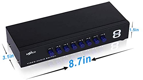 E Sds 8 Way Av Switch Rca Switcher 8 In 1 Out Composite Video L/R Audio Selector Box For Dvd Stb Game Consoles Cv0235