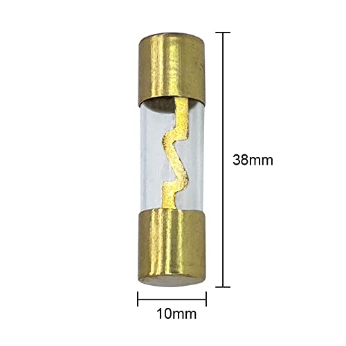 A.A Agu Fuse 20A 20 Amp Gold Glass Inline For Car/Auto/Marine Audio Stereo Amplifier Power Protection 20 Amp