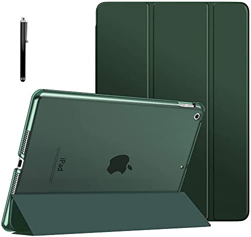 Proelite Faux Leather Smart Flip Case Cover For Apple Ipad 10.2Inch 9Th Gen (2021) / 8Th Gen / 7Th Gen With Stylus Pen, Dark Green