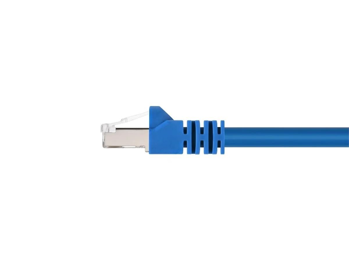 Monoprice Cat6A 1Ft Blue Patch Cable Double Shielded (S/Ftp) 26Awg 10G Pure Bare Copper Snagless Rj45 Fullboot Series Ethernet C
