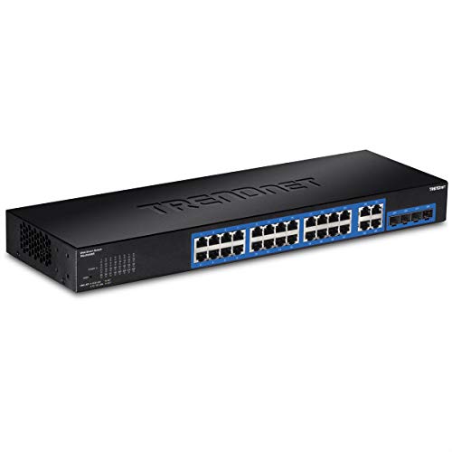 Trendnet 28 Port Gigabit Web Smart Switch, 24 X Gigabit Ports, 4 X Shared Gigabit Ports (Rj 45/Sfp), Vlan, Qos, Lacp, Ipv6, 56Gb