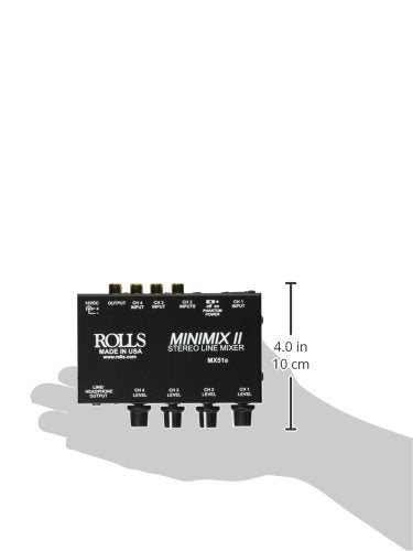 Rolls Mx51S Mini Mix 2 Four Channel Stereo Line Mixer Black