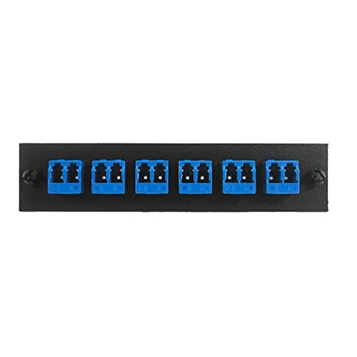 LGX Compatible Adapter Plate featuring a Bank of 6 Singlemode Duplex LC Connectors in Blue for OS1 and OS2 applications, Black P