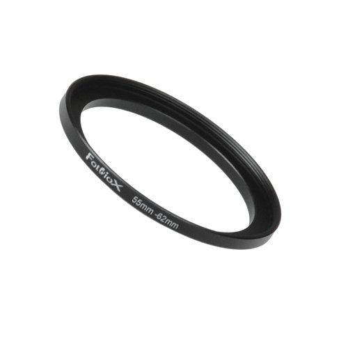 Fotodiox Metal Step Up Ring, Anodized Black Metal 55mm-62mm, 55-62 mm