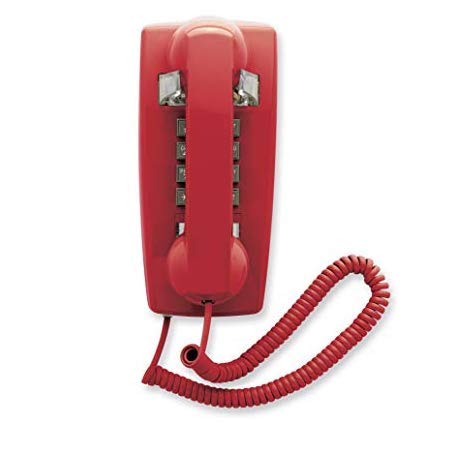 Industrial Wall Phone With Dialpad & Wallplate   Red