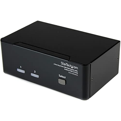 Startech.Com Dvi Kvm Switch With Audio & Usb 2.0 Hub     2 Port Usb Kvm Switch   1920 X 1200   Dual Monitor Kvm Switch (Sv231Dd2