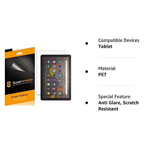 Supershieldz (3 Pack) Designed For All New Fire Hd 10 / Fire Hd 10 Plus Tablet 10.1 Inch (11Th/13Th Generation, 2021/2023 Releas