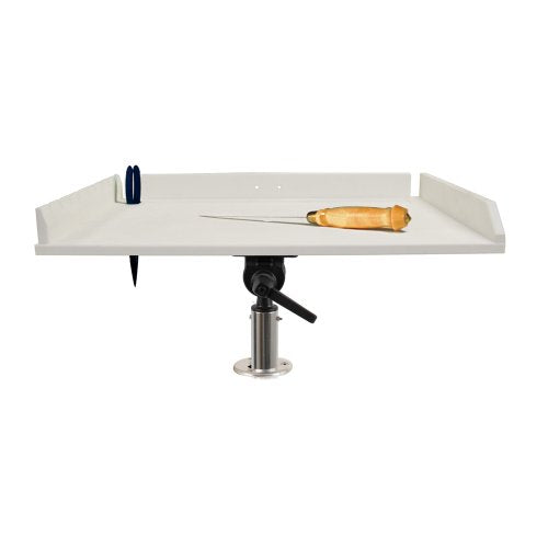 Taco 20'' Poly Filet Table W/Adjustable Gunnel Mount   White