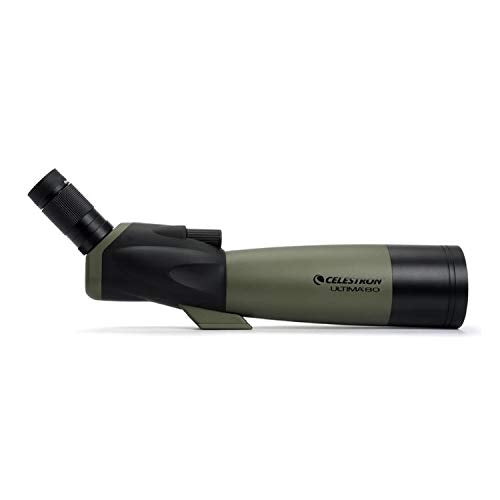 Celestron   Ultima 80 Angled Spotting Scope   20 60X Zoom Eyepiece   Multi Coated Optics For Bird Watching, Wildlife, Scenery An
