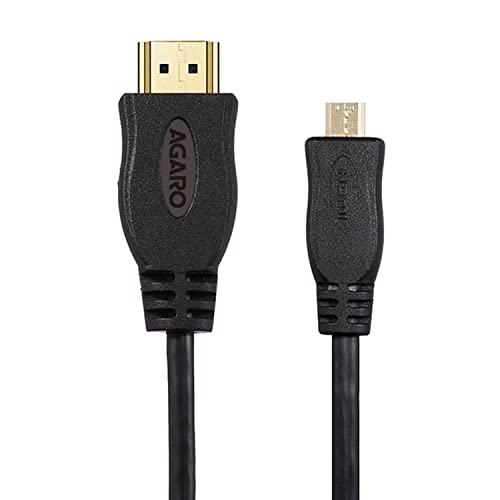 Agaro High Speed Micro Hdmi To Hdmi Cable With Ethernet, 2 Meters  Black