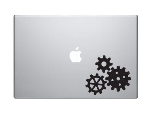 Industry #6 - Gear Mechanical Engineering Construction - 5 inch Black Vinyl Decal Sticker for Cars, Laptops, and Windows - Durab
