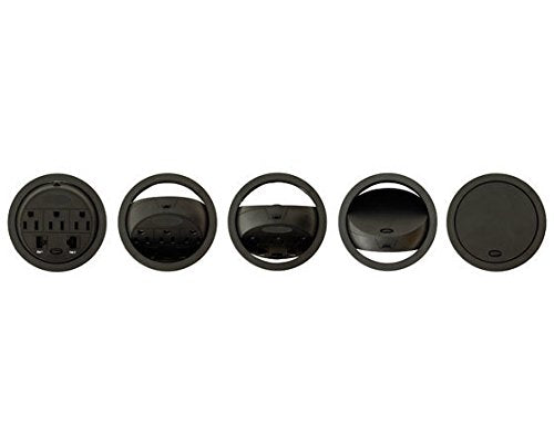 Kable Kontrol Powertap Desk Outlet Power Grommet   3 Ac Outlets / 1 Ethernet / 2 Usb (Power Or Data) | 8 Feet Long Heavy Duty Po